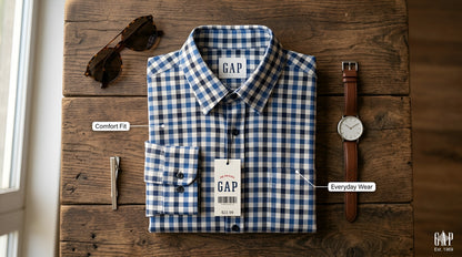 Men’s Blue Long Sleeve Formal Shirt – Slim Fit Premium Cotton Dress Shirt