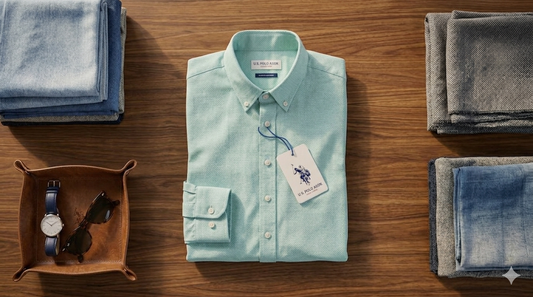 Men’s Long Sleeve Polo Shirt – Button Down Classic Fit