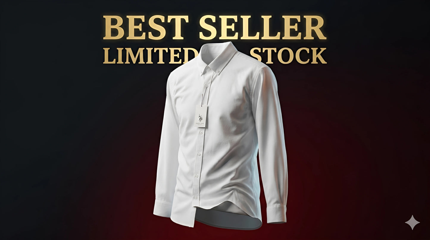 Men's white plain ling sleeve shirt.