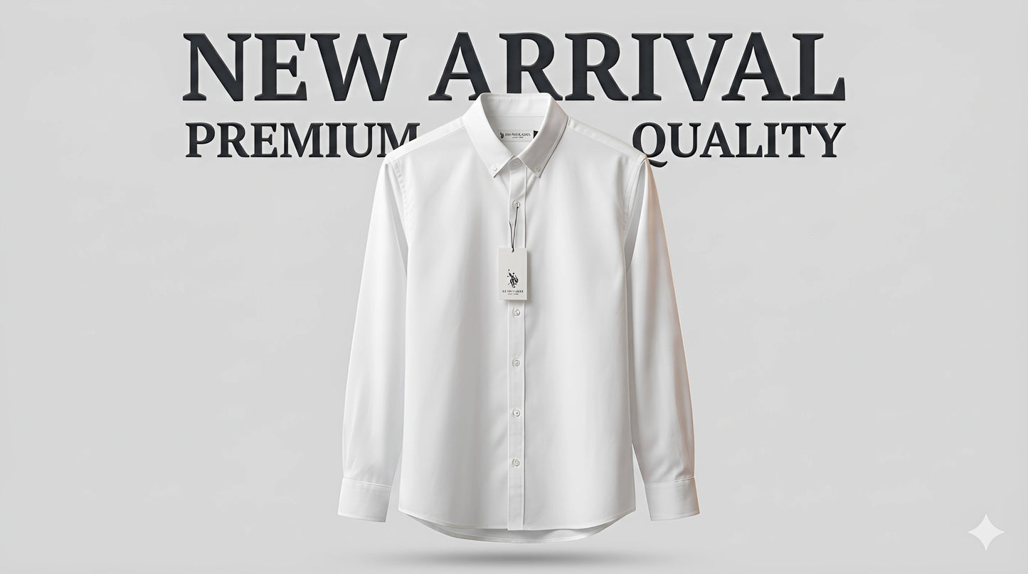 Men's white plain ling sleeve shirt.