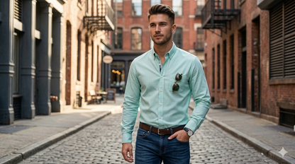 Men’s Long Sleeve Polo Shirt – Button Down Classic Fit