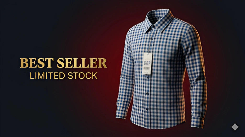Men’s Blue Long Sleeve Formal Shirt – Slim Fit Premium Cotton Dress Shirt