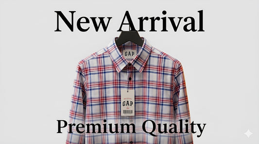GAP Men's Classic Red & Blue Plaid Button-Down Shirt